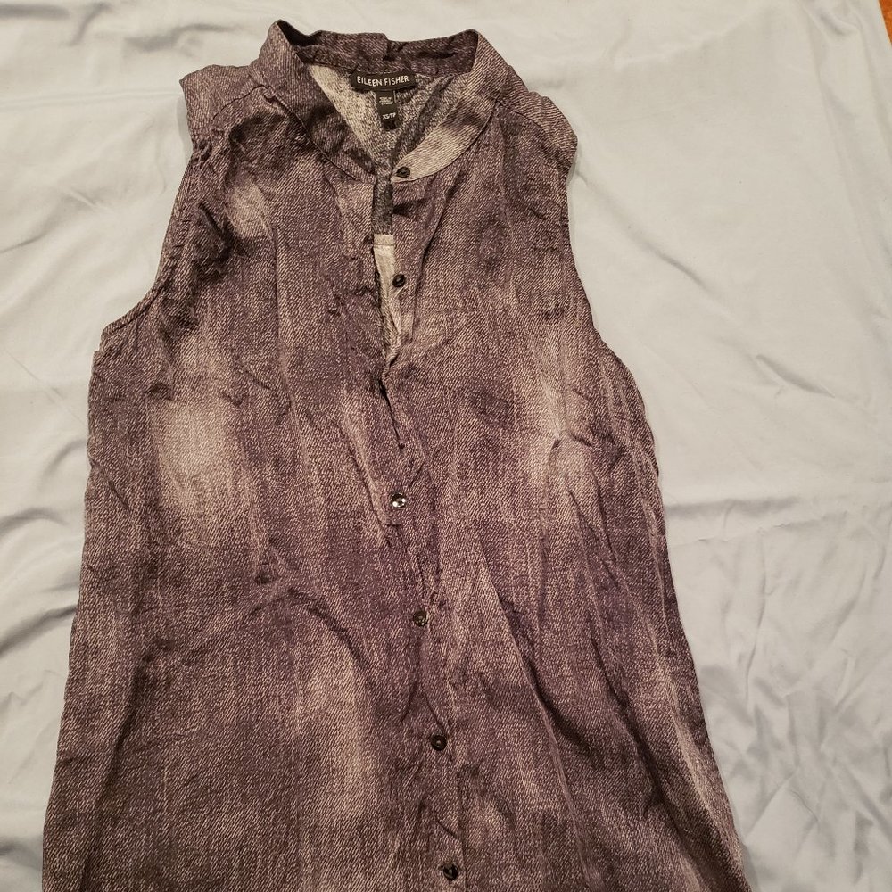 Eileen Fisher cotton/silk XS tunic button down